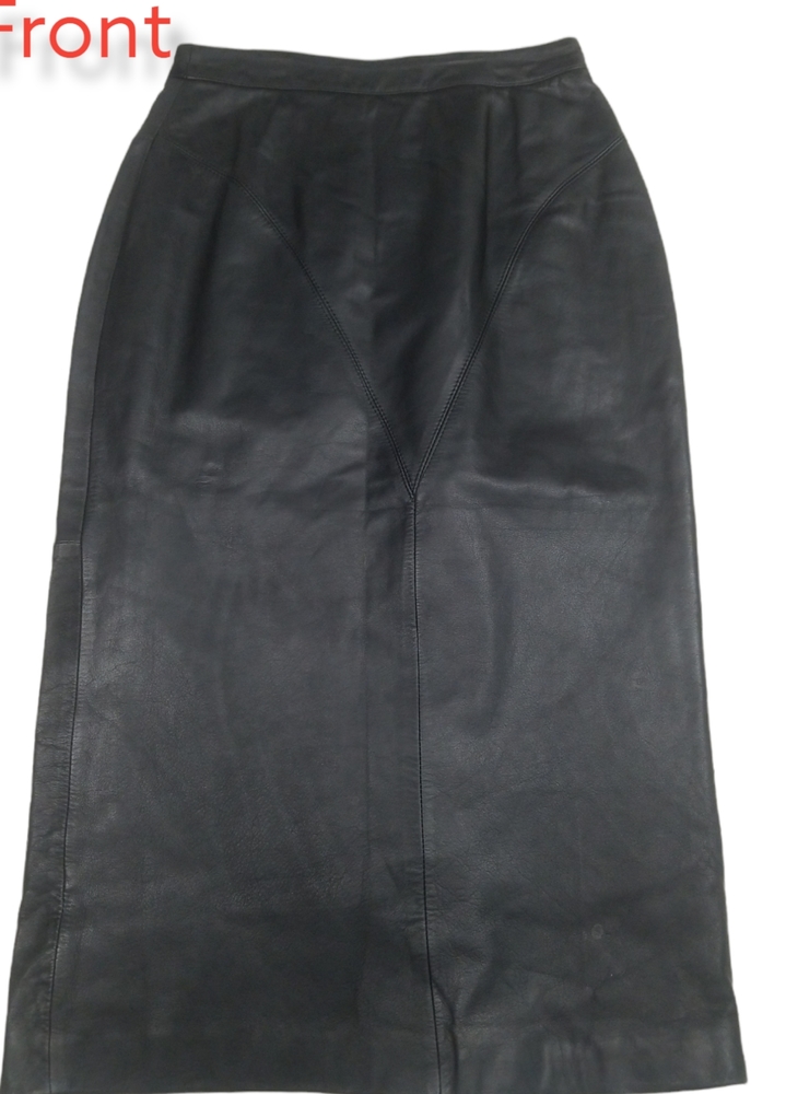 Byrnes & Baker Black Leather Pencil Skirt , size 8